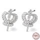 Apprêts pour boucles d'oreilles en argent sterling 925 plaqué rhodium(STER-M115-14P)-1