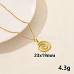 304 Stainless Steel Spiral Pendant Necklaces, Cable Chain Necklaces for Women(XW2884-10)