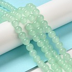 Baking Paint Imitation Jade Glass Round Bead Strands, Light Green, 8.5~9mm, Hole: 1.5mm, about 105pcs/strand, 31.8 inch(X-DGLA-Q021-8mm-22)