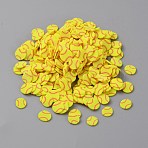 Handmade Polymer Clay Cabochons, Polymer Clay Slices for Resin Crafts & DIY Projects, Tennis, Yellow, 5~7x0.3~0.5mm, about 1000pcs/bag(FIND-WH20023-162A)