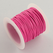 Korean Waxed Polyester Cords, Hot Pink, 1mm, about 10.93 yards(10m)/roll, 25rolls/bag(YC-R004-1.0mm-01)