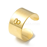 304 Stainless Steel Loop Ring Bases, Cuff Ring, Golden, 10x0.5mm, Hole: 2.4mm, Inner Diameter: 17mm(KK-I674-03B-G)