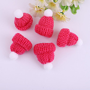 Polyester Doll Woolen Hat, for Accessories Decorate Doll, Deep Pink, 60x43x12.5mm(DOLL-PW0001-194H)