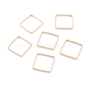 Brass Linking Rings, Long-Lasting Plated, Square, Real 24K Gold Plated, 12x12x1mm, Inner Diameter: 11x11mm(KK-Y003-01F-G)