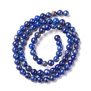 Natural Lapis Lazuli Beads Strands, Round, 5mm, Hole: 0.6mm, about 77pcs/strand, 15 inch(38cm)(G-F561-5mm-G)