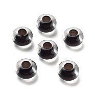 Transparent Acrylic European Beads, Large Hole Beads, Rondelle, Black, 14x8.5mm, Hole: 5.5mm, about 537pcs/500g(TACR-P009-C01-05)