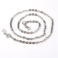 Iron Chain Bag Strap, with Alloy Swivel Clasps, Bag Replacement Accessories, Platinum, 106.4~108.5x0.7x0.7cm(FIND-WH0072-43C)