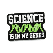 Chemistry Science Enamel Pins, Black Alloy Brooches for Clothes Backpack, Science Is My Genes, 30x21.5x1.5mm(JEWB-I030-03C)