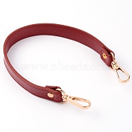 PU Leather Bag Strap, with Alloy Swivel Clasps, Flat, Bag Replacement Accessories, Brown, 37x1.85x0.3cm(FIND-WH0075-26G-01)