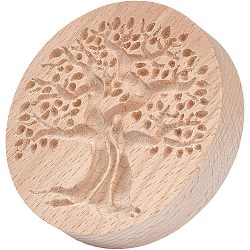 Wood Cookie Molds, Biscuit Stamps, Round, Tree of Life Pattern, 65.5x40mm, Inner Diameter: 57.5x57mm(WOOD-WH0030-29C)