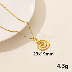 304 Stainless Steel Spiral Pendant Necklaces, Cable Chain Necklaces for Women(XW2884-10)