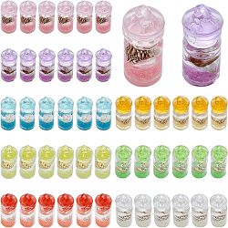 CHGCRAFT 48Pcs 8 Colors Luminous Plastic Pendants, with Conch inside, Drift Bottle Charm, Mixed Color, 24x10~10.5mm, Hole: 2mm, 6pcs/color(KY-CA0001-41)