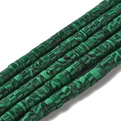 Synthetic Malachite Beads Strands, Disc, Heishi Beads, 6x3mm, Hole: 0.9mm, about 121pcs/strand, 14.96''(38cm)(G-K368-A02-01)