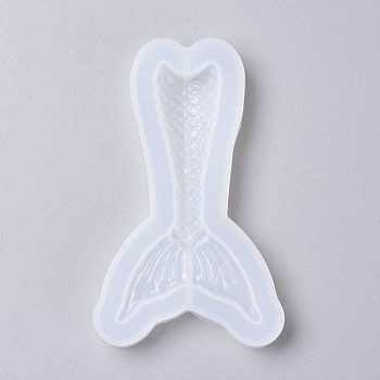 Silicone Molds, Resin Casting Molds, For UV Resin, Epoxy Resin Jewelry Making, Mermaid Tail, White, 9.6x5.9x1.1cm