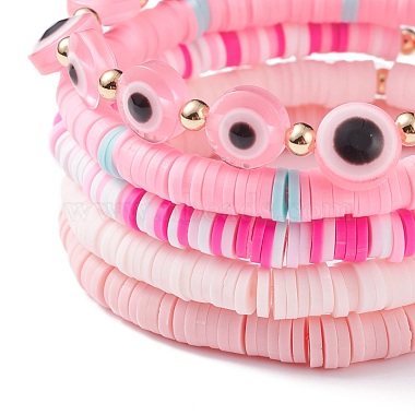 Preppy & Pink Clay Bead Bracelet Set