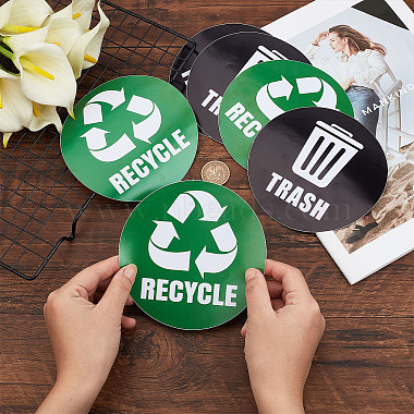 6Pcs 2 Styles PVC Garbage Recycle Trash sign stickers(DIY-WH0043-40)-3