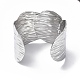 304 Stainless Steel Wide Open Cuff Bangle for Women(BJEW-F442-02P)-3