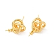 Brass Stud Earrings Findings(EJEW-H128-03G)-1
