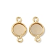 Flat Round Brass Connector Cabochon Settings(KK-K414-13G-G)-1