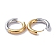 Two Tone 304 Stainless Steel Hinged Hoop Earrings for Women(EJEW-A073-01C)-2