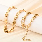 304 Stainless Steel Oval Infinity Link Chain Necklaces for Women Men, Ion Plating(IP), Golden, 15.75 inch(40cm)+Extender: 48.5mm, Link: 7.5x7x4.5mm(NJEW-K249-20C-G)
