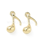 Alloy Pendants, Musical Note Charms, Long-Lasting Plated, Rack Plating, Golden, 17.5x12x6mm, Hole: 1.8mm(FIND-D044-06G)