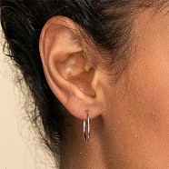 Non-Tarnish 304 Stainless Steel Hoop Earrings for Women, Ring Shape, Mixed Size, Stainless Steel Color, 15~31x14~29x2mm, 12 Gauge, Pin: 1x0.8mm, 4pairs/set(EJEW-X0015-02P-01)