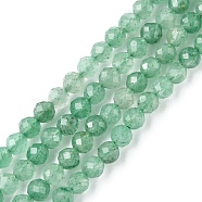 Natural Green Aventurine Beads Strands, Faceted, Round, 3~3.5mm, Hole: 0.7mm, about 113~116pcs/strand, 15.35~15.55 inch(39~39.5cm)(G-F748-K01)
