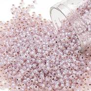TOHO Round Seed Beads, Japanese Seed Beads, (PF2121) PermaFinish Light Lavender Opal Silver Lined, 11/0, 2.2mm, Hole: 0.8mm, about 50000pcs/pound(SEED-TR11-PF2121)