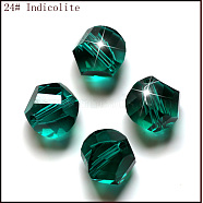 Imitation Austrian Crystal Beads, Grade AAA, Faceted, Polygon, Teal, 10mm, Hole: 0.9~1mm(SWAR-F085-10mm-24)