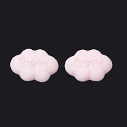 Resin Cabochons, Cloud with Angel.e, Pink, 23x17x5mm(CRES-T007-04C)