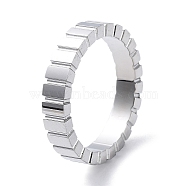 304 Stainless Steel Grooved Finger Rings, Stainless Steel Color, US Size 7 1/4(17.5mm)(RJEW-G298-12P)