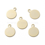 Brass Charms, Stamping Blank Tag, Long-Lasting Plated, Flat Round, Real 24K Gold Plated, 10.5x8x0.5mm, Hole: 1.5mm(KK-L205-12G-A)