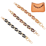 WADORN 3Pcs 3 Colors Acrylic Curb Chain Bag Handles, with Spring Gate Ring & Swivel Clasps, for Bag Strap Replacement Accessories, Mixed Color, 30.1cm, 1pc/color(FIND-WR0007-83)