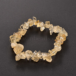 Chips Natural Citrine Beaded Stretch Bracelets, 1-3/4 inch(4.5cm)(X-BJEW-JB01826-08)