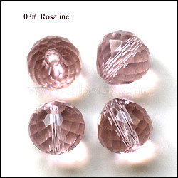 Imitation Austrian Crystal Beads, Grade AAA, Faceted, Teardrop, Pink, 10mm, Hole: 0.9~1mm(SWAR-F067-10mm-03)