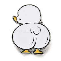 Animal Enamel Pins, Gunmetal Alloy Brooches for Backpack Clothes, Duck, 25.5x20x2mm(JEWB-P024-A03)