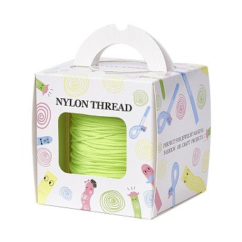 Nylon Thread with One Nylon Thread inside, Stronger than NWIR-R006- Series, Lawn Green, 1.5mm, about 120.29 yards(110m)/roll