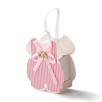 Paper Gift Boxes, Party Favor Boxes, with Ribbon,  Decorative Gift Box for Weddings, Baby Shower, Birthday, Clothes Shape, Pink, 7.2x3.2x8.9cm