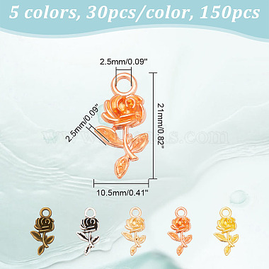 150Pcs 5 Colors Tibetan Style Alloy Pendants(FIND-AR0004-39)-2