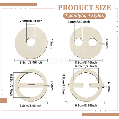 16pcs 4 porte-mèches de bougie en contreplaqué de style(WOOD-BC0001-14)-2