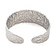 304 Stainless Steel Textured Flat Cuff Bangles(BJEW-G694-04P)-3