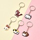 5Pcs 5 Style Cute Cartoon PVC Plastic Cat Pendant Keychain(KEYC-YW0001-17)-2