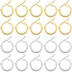 Brass Hoop Earrings, Ring, Mixed Color, 24pairs/box(KK-FH0001-26)