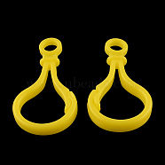 Opaque Solid Color Bulb Shaped Plastic Push Gate Snap Keychain Clasp Findings, Gold, 51x25x5.5mm, Hole: 6mm(KY-R006-02)