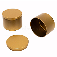 Iron Candle Tins, with Lids, Empty Tin Storage Containers, Golden, 8x6cm(CAND-PW0013-67B)