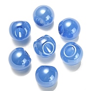 Opaque Acrylic Beads, Round, Top Drilled, Royal Blue, 19x19x19mm, Hole: 3mm(OACR-G012-03B)