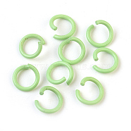 Iron Jump Rings, Open Jump Rings, Pale Green, 17 Gauge, 8~8.5x1.2mm, Inner Diameter: 5~6mm(IFIN-F149-F09)
