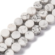 Natural Howlite Beads Strands, Flat Round, 10x5~6mm, Hole: 1.2mm, about 40pcs/strand, 15.75 inch(40cm)(G-C159-B01-01)