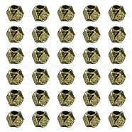 Polyhedron Tibetan Style Alloy Finding Beads, Lead Free & Cadmium Free, Antique Bronze, 3x3x3mm, Hole: 1mm(FIND-YW0004-25AB)